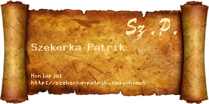 Szekerka Patrik névjegykártya
